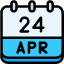 calendar-april-twenty-four-date-monthly-time-and-month-schedule-icon