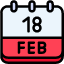 calendar-febraury-eighteen-date-monthly-time-and-month-schedule-icon