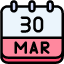 calendar-march-thirty-date-monthly-time-month-schedule-icon