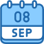 calendar-september-eight-date-monthly-time-month-schedule-icon