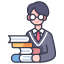 student-glasses-and-book-college-education-male-people-school-icon