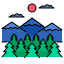 mountainpine-forest-tree-landscape-silhouette-adventure-hiking-travel-icon