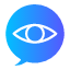 witness-eye-visibility-healthcare-and-medical-chat-bubble-communications-visible-view-talk-icon