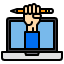 hold-up-hand-laptop-icon