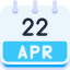 calendar-april-twenty-two-date-monthly-time-month-schedule-icon