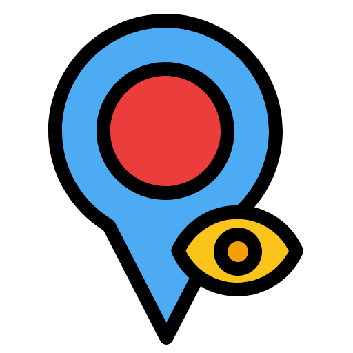 eye icon, location icon, map icon, pointer icon