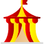 camp-carnival-circus-mask-tent-theater-icon