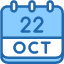 calendar-october-twenty-two-date-monthly-time-month-schedule-icon
