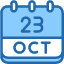 calendar-october-twenty-three-date-monthly-time-month-schedule-icon