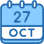calendar-october-twenty-seven-date-monthly-time-month-schedule-icon