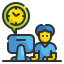 time-working-clock-computer-office-routine-training-icon