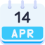 calendar-april-fourteen-date-monthly-time-month-schedule-icon