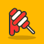 food-honey-isometric-spoon-stick-wood-sweets-candies-icon