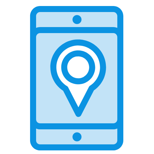 mobile icon, cell icon, map icon, location icon