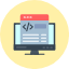 clean-code-development-laptop-custom-programming-icon