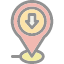 arrow-circle-down-left-line-marker-smudge-icon