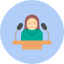 politician-woman-microphone-speaker-tribune-icon