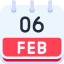 calendar-february-six-date-monthly-time-month-schedule-icon