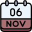 calendar-november-six-date-monthly-time-month-schedule-icon