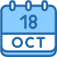 calendar-october-eighteen-date-monthly-time-month-schedule-icon