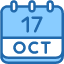 calendar-october-seventeen-date-monthly-time-month-schedule-icon