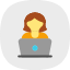 floor-laptop-sitting-typing-using-woman-work-icon