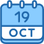 calendar-october-nineteen-date-monthly-time-month-schedule-icon
