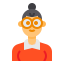 avatar-female-woman-women-bun-glasses-icon