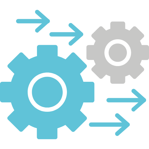 gears icon, process icon, run icon, settings icon