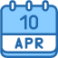 calendar-april-ten-date-monthly-time-and-month-schedule-icon