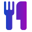 gradient-fork-and-knife-silhouette-icon