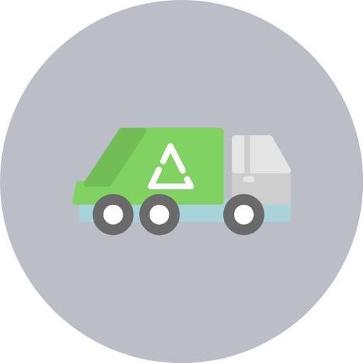 garbage icon, recycle icon, transport icon, trash icon, truck icon