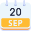 calendar-september-twenty-date-monthly-time-month-schedule-icon