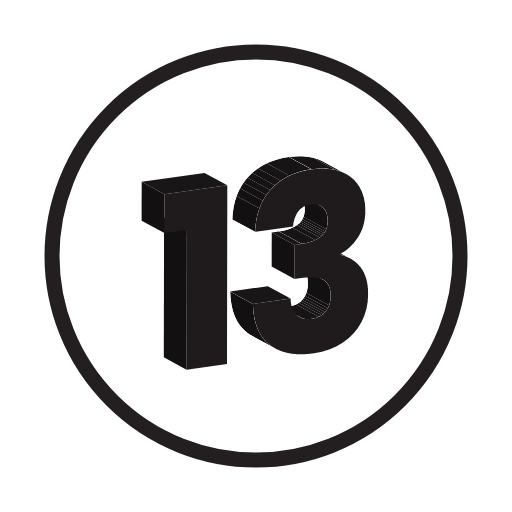 number icon, 13 icon