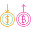 money-exchange-bank-currency-dollars-euro-rate-icon-crypto-bitcoin-blockchain-vector-icon
