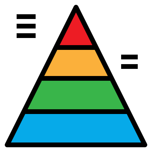 chart icon, graph icon, levels icon, pyramid icon, triangle icon