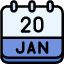 calendar-january-twenty-date-monthly-time-and-month-schedule-icon