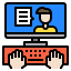 man-monitor-chat-bubbles-hands-icon
