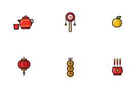 24 Chinese New Year icon set