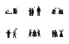 Adultery, Affair, and Infidelity icon set