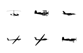 Aircraft Airplane Aeroplane Aviation Category and Types icon set