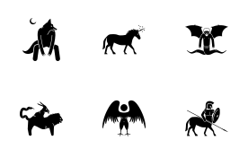 Ancient Greek Mythology Monsters and Creatures icon set
