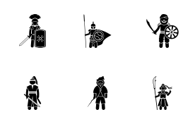 Ancient Soldiers and Warriors icon set