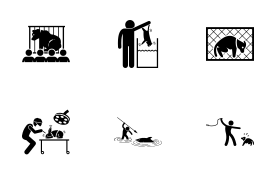 Animal Cruelty icon set