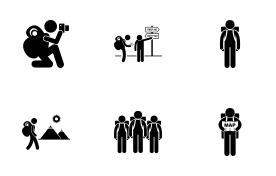 Backpack Traveler Explorer icon set