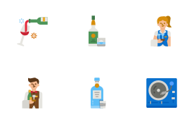 Bar icons set