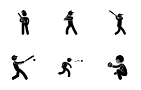 Baseball Player icon set