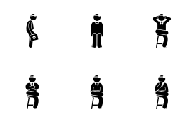 Basic Doctor Movements and Actions. icon set