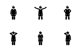 Basic Doctor Poses and Postures. icon set