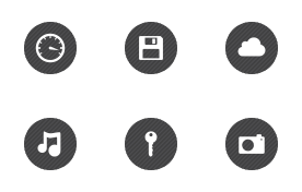 black phone apps icons set